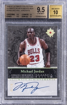 2006-07 Ultimate Collection "Ultimate Achievement" #UA-MJ Michael Jordan Signed Card (#01/10) – BGS GEM MINT 9.5/BGS 10
